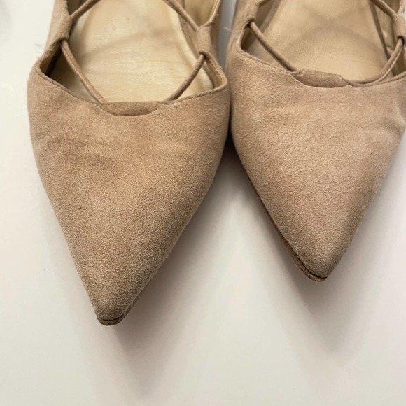 Michael Kors Collection Kallie Lace Up Pointed Toe Suede Ballet Flats Size 40.5 - Picture 4 of 11